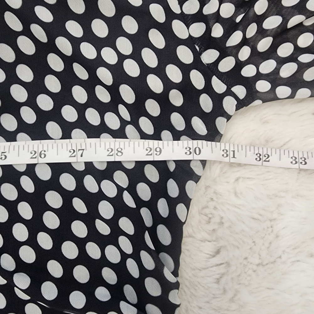 Zara Black and White Polka Dot Long Sleeve Maxi Dress - Picture 8 of 16